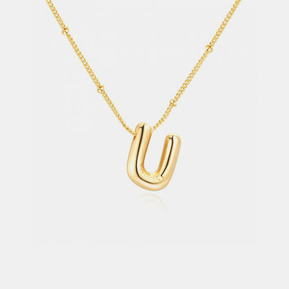 Gold-Plated Bubble Initial Necklace ( T to Z )