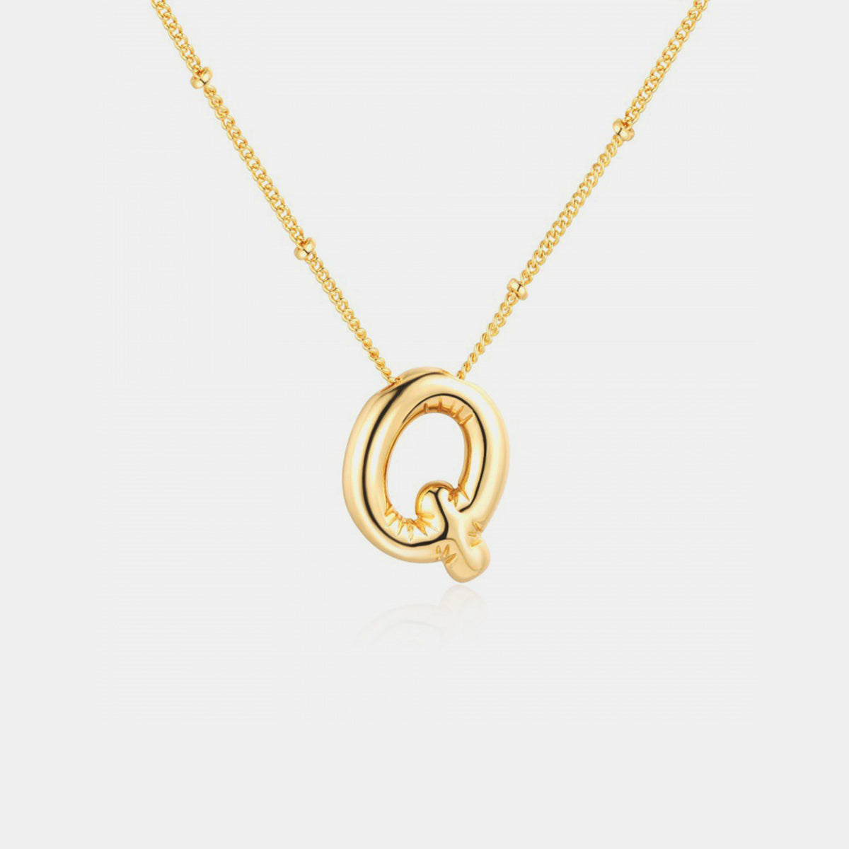 Gold-Plated Bubble Initial Necklace ( K to S )