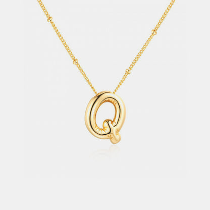 Gold-Plated Bubble Initial Necklace ( K to S )