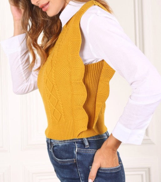 Ruffle Sweater Vest