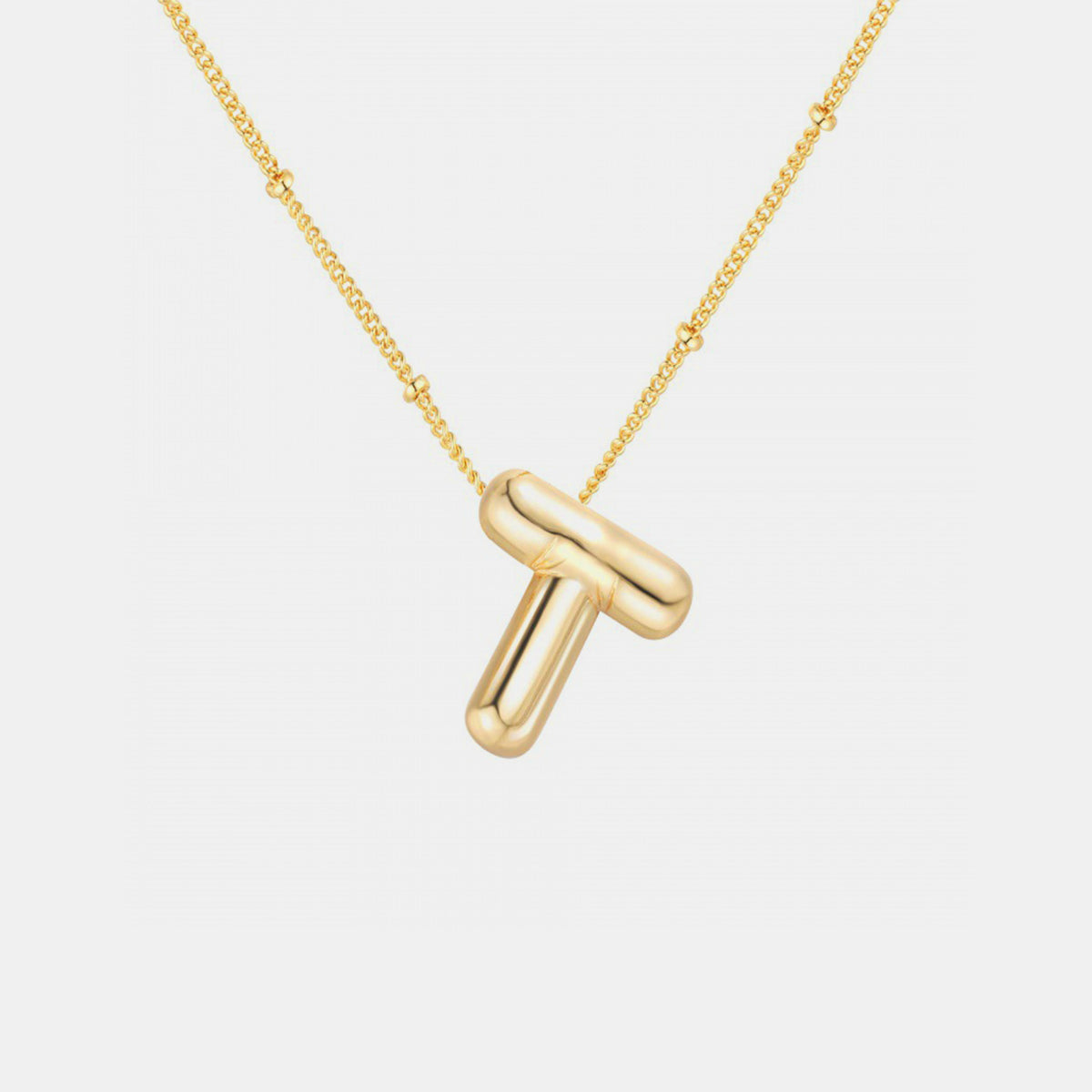 Gold-Plated Bubble Initial Necklace ( T to Z )