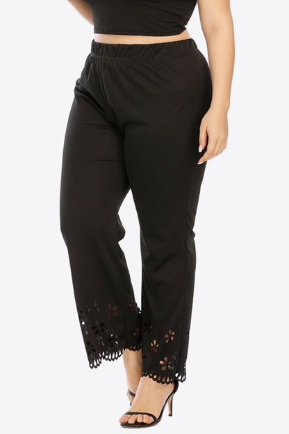 Beautifully Sized Openwork Elastic Waist Pants