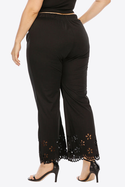 Beautifully Sized Openwork Elastic Waist Pants