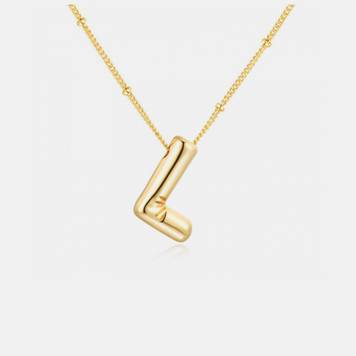 Gold-Plated Bubble Initial Necklace ( K to S )