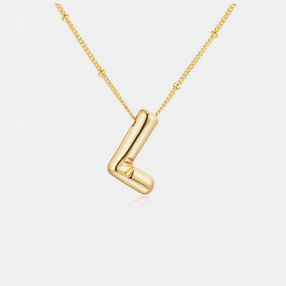 Gold-Plated Bubble Initial Necklace ( K to S )