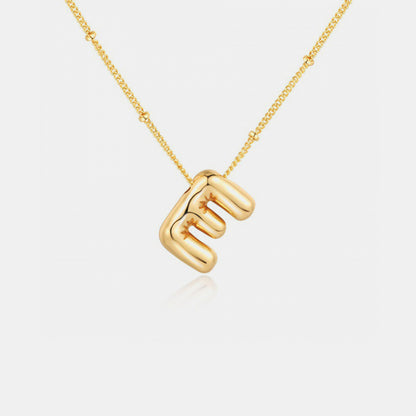 Gold-Plated Bubble Initial Necklace ( A to J )