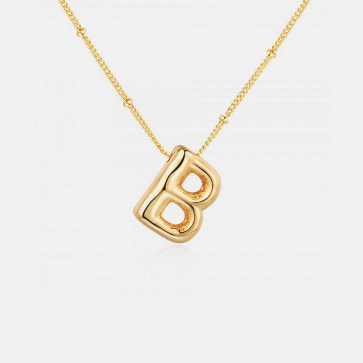 Gold-Plated Bubble Initial Necklace ( A to J )