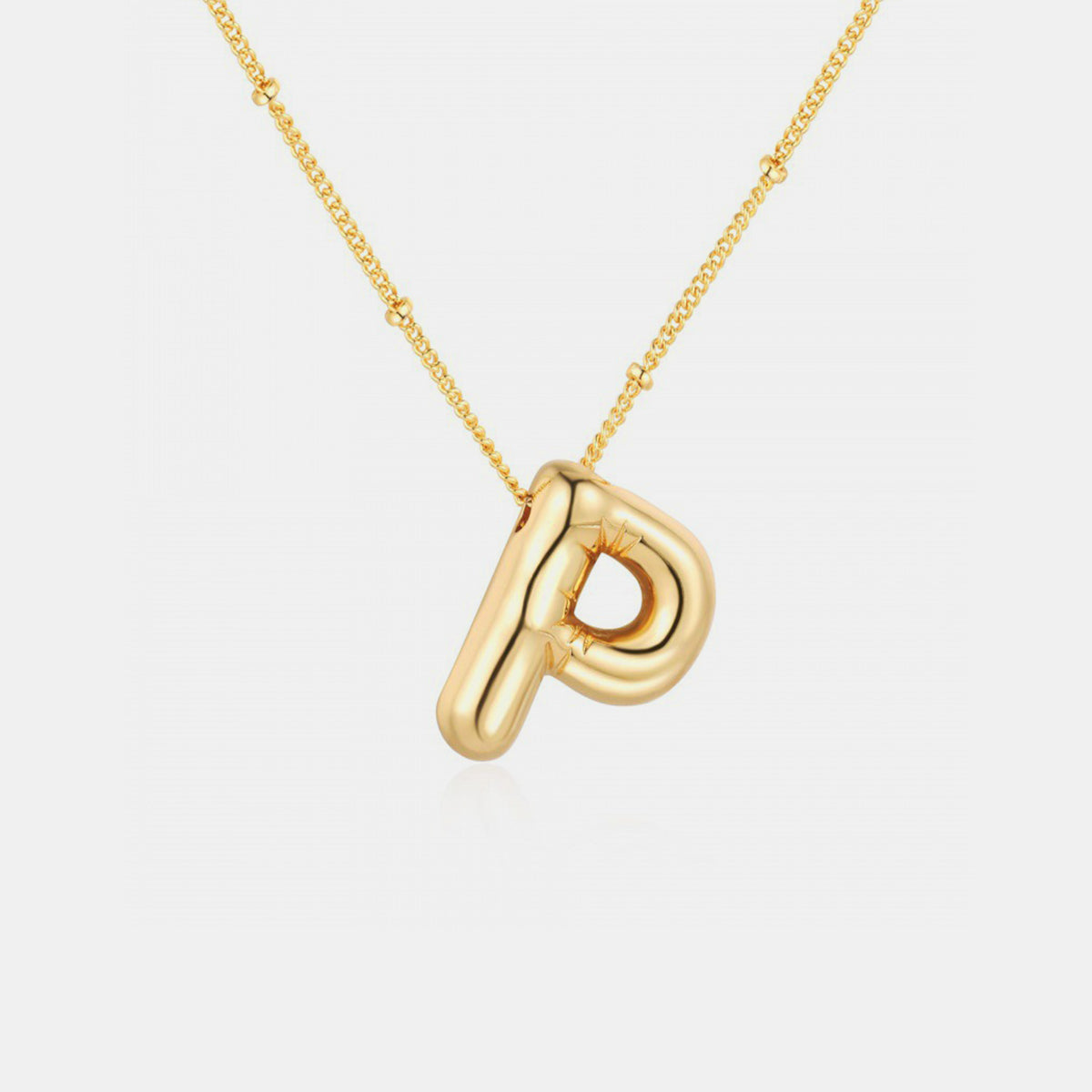 Gold-Plated Bubble Initial Necklace ( K to S )