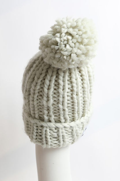 Soft Chunky Cable Knit Beanie - Mint