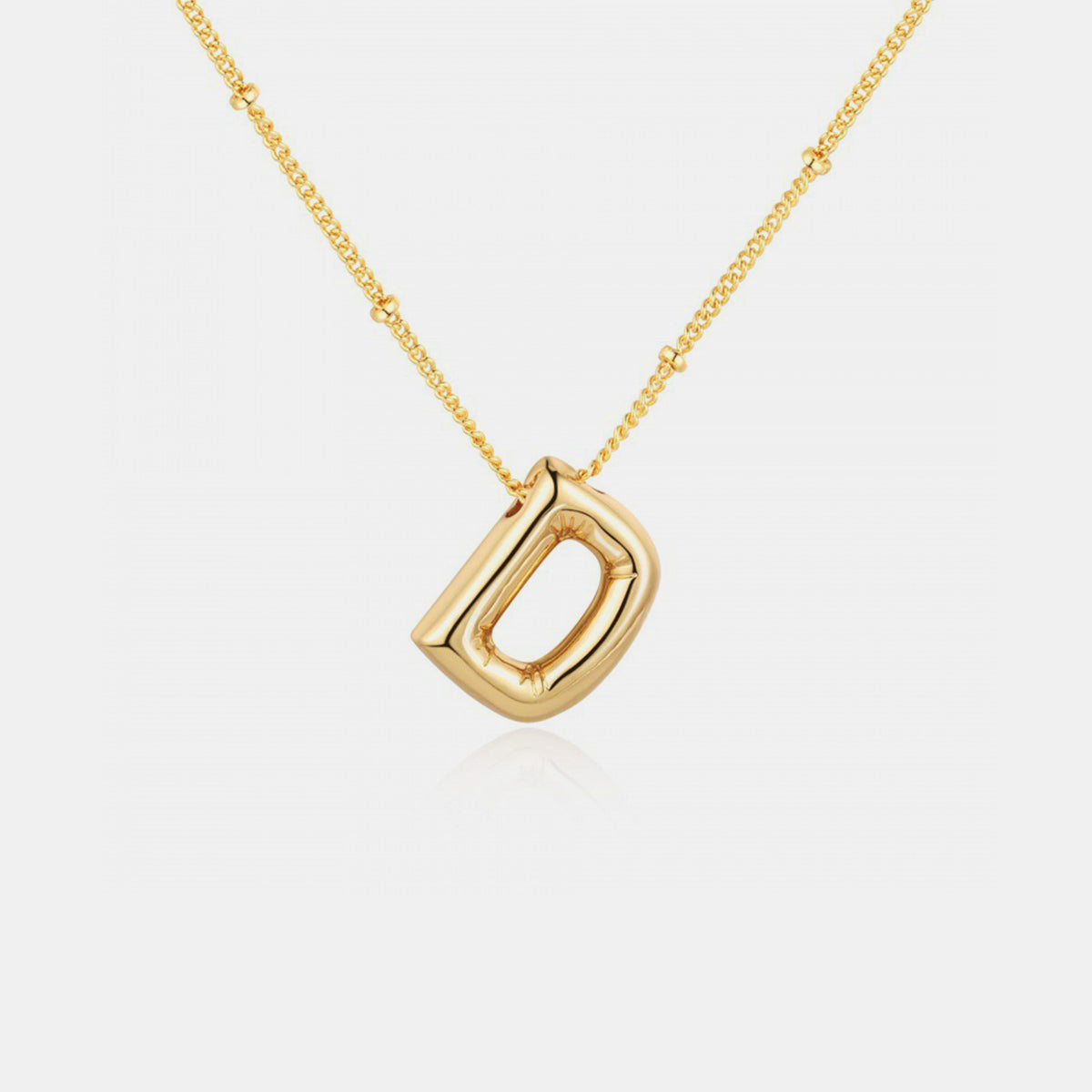 Gold-Plated Bubble Initial Necklace ( A to J )