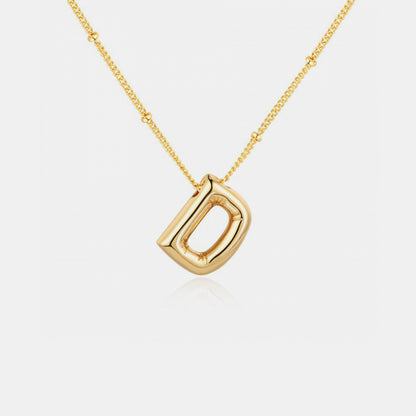 Gold-Plated Bubble Initial Necklace ( A to J )