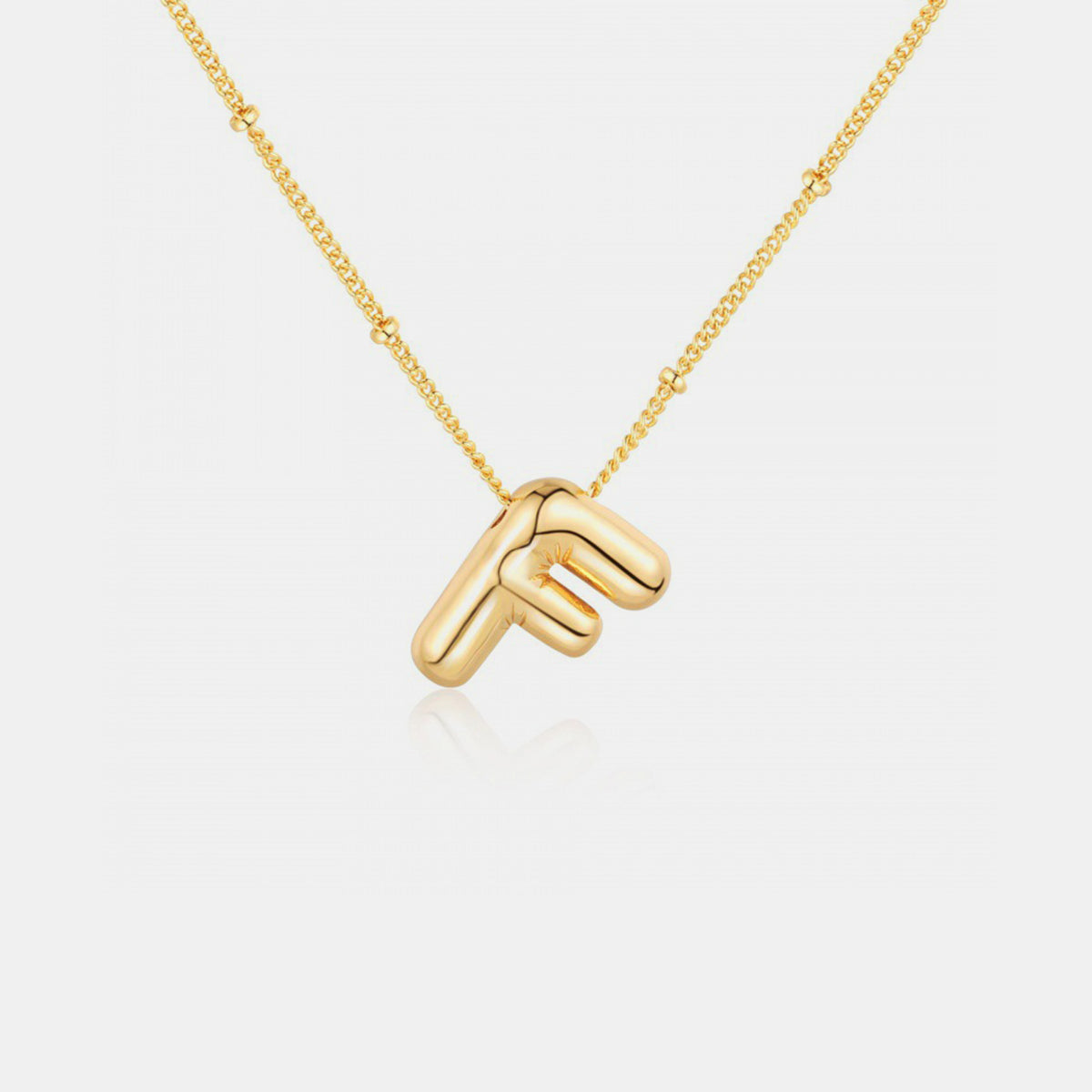 Gold-Plated Bubble Initial Necklace ( A to J )