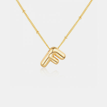 Gold-Plated Bubble Initial Necklace ( A to J )