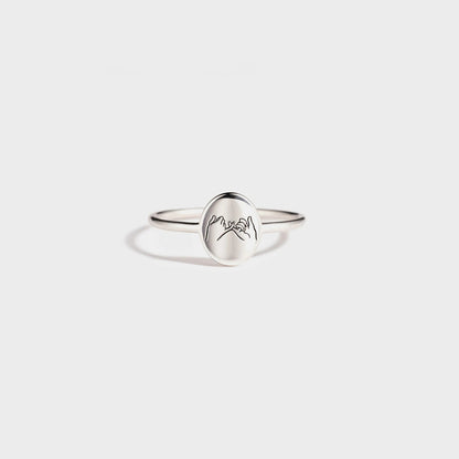 925 Sterling Silver Pinky Promise Engraved Ring