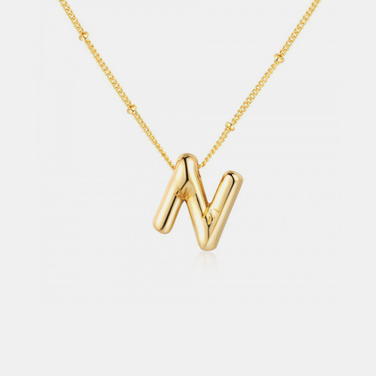 Gold-Plated Bubble Initial Necklace ( K to S )