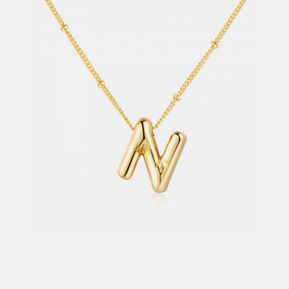 Gold-Plated Bubble Initial Necklace ( K to S )