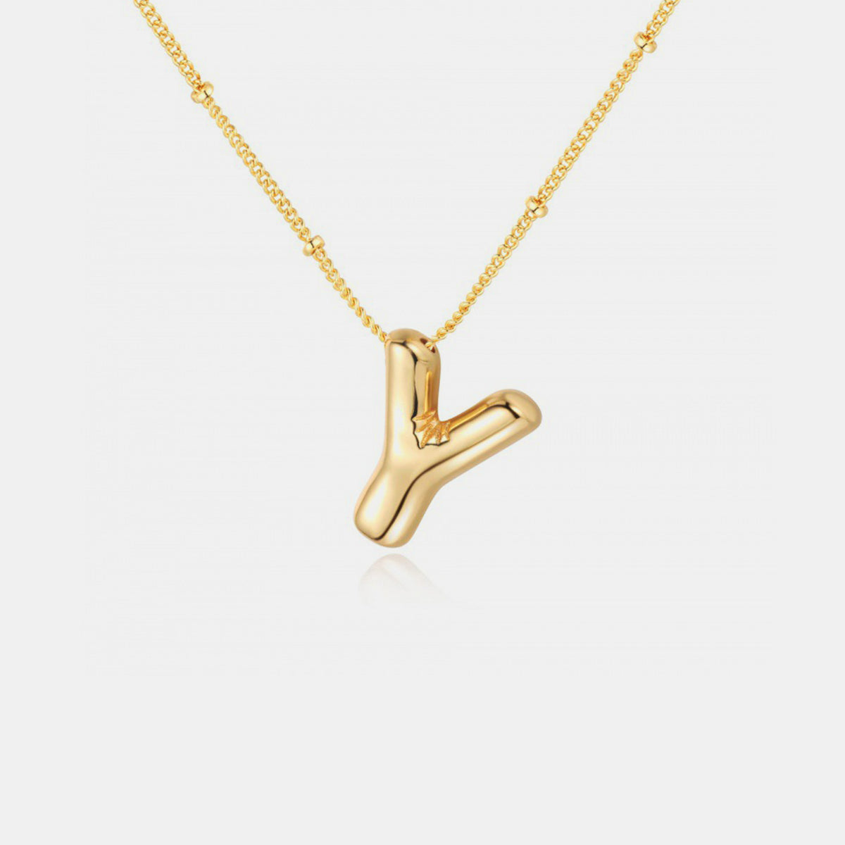 Gold-Plated Bubble Initial Necklace ( T to Z )