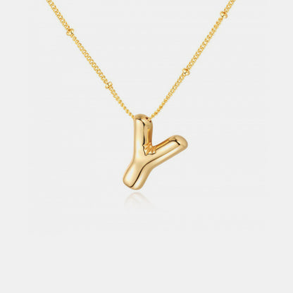 Gold-Plated Bubble Initial Necklace ( T to Z )