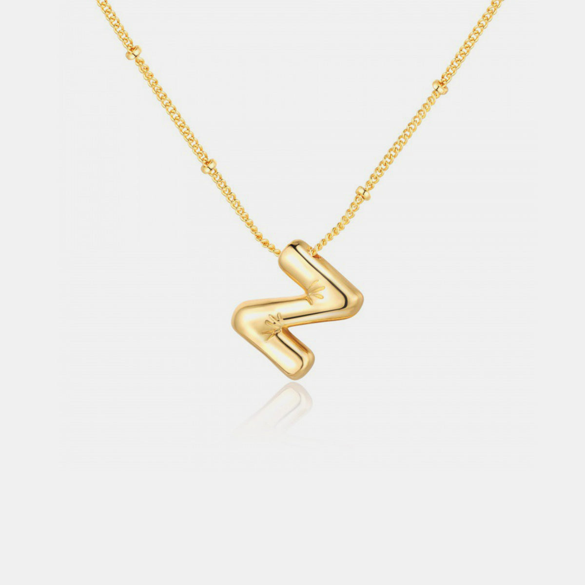 Gold-Plated Bubble Initial Necklace ( T to Z )