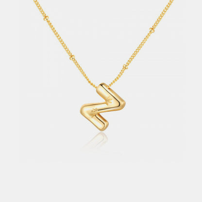 Gold-Plated Bubble Initial Necklace ( T to Z )