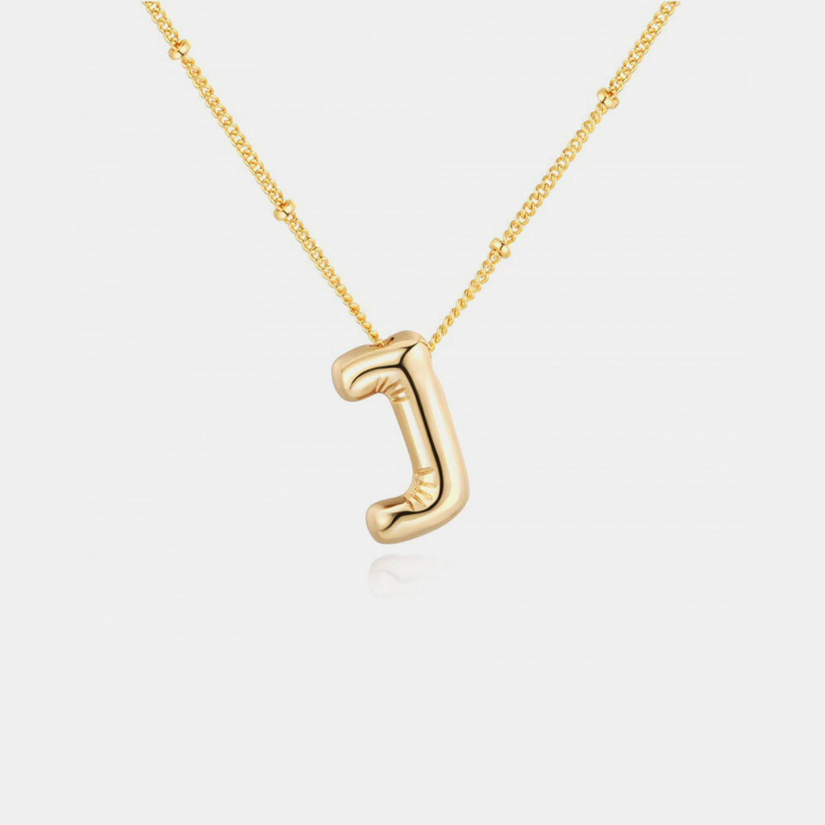 Gold-Plated Bubble Initial Necklace ( A to J )