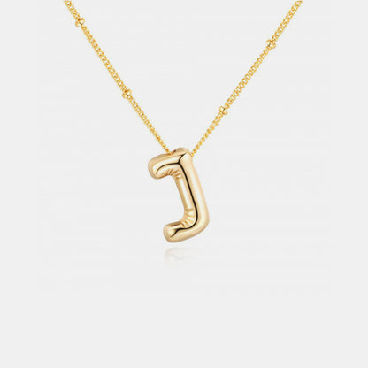 Gold-Plated Bubble Initial Necklace ( A to J )