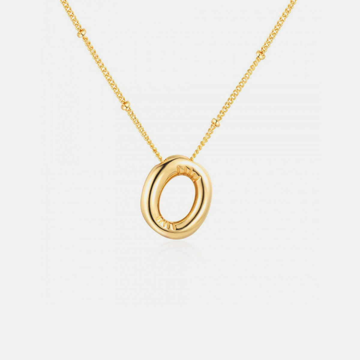 Gold-Plated Bubble Initial Necklace ( K to S )