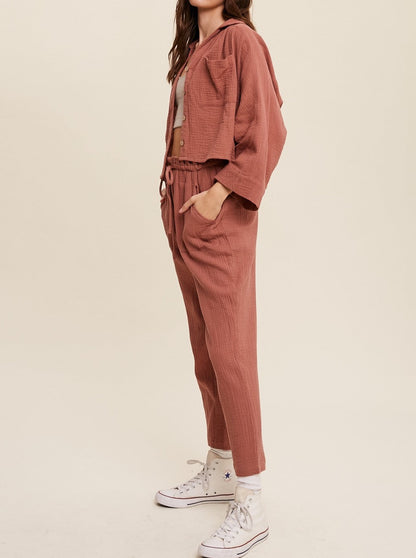 Long Sleeve Button Down and Long Pants Sets