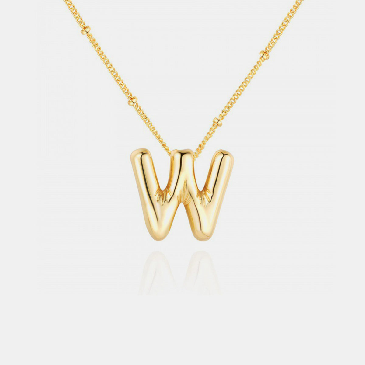 Gold-Plated Bubble Initial Necklace ( T to Z )