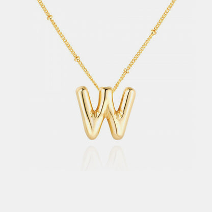 Gold-Plated Bubble Initial Necklace ( T to Z )