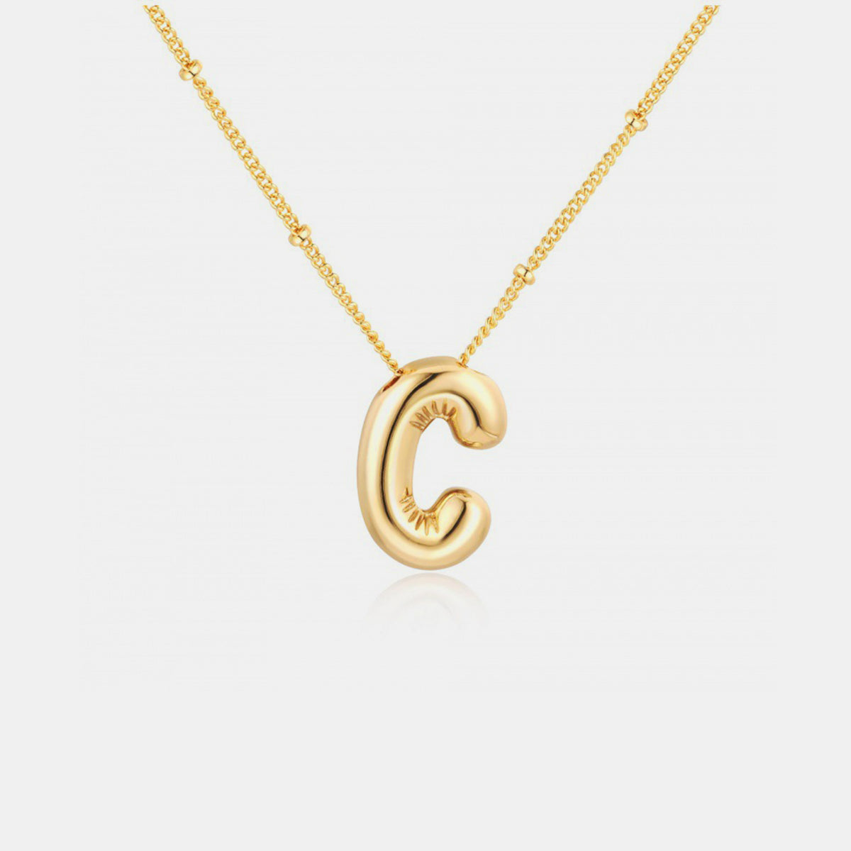 Gold-Plated Bubble Initial Necklace ( A to J )