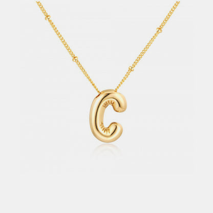 Gold-Plated Bubble Initial Necklace ( A to J )