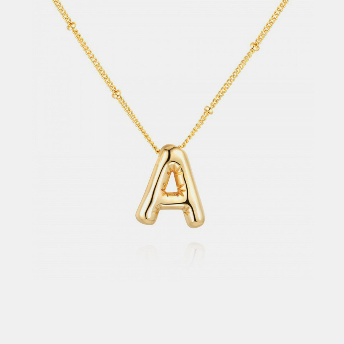 Gold-Plated Bubble Initial Necklace ( A to J )