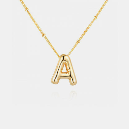 Gold-Plated Bubble Initial Necklace ( A to J )