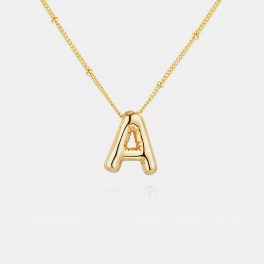 Gold-Plated Bubble Initial Necklace ( A to J )