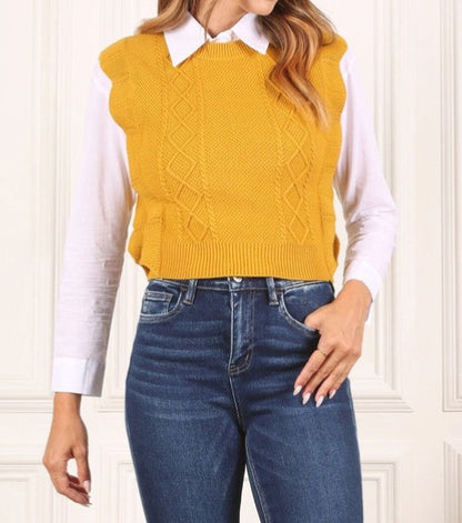 Ruffle Sweater Vest