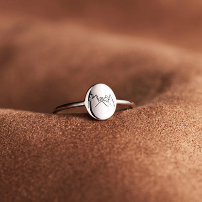 925 Sterling Silver Pinky Promise Engraved Ring