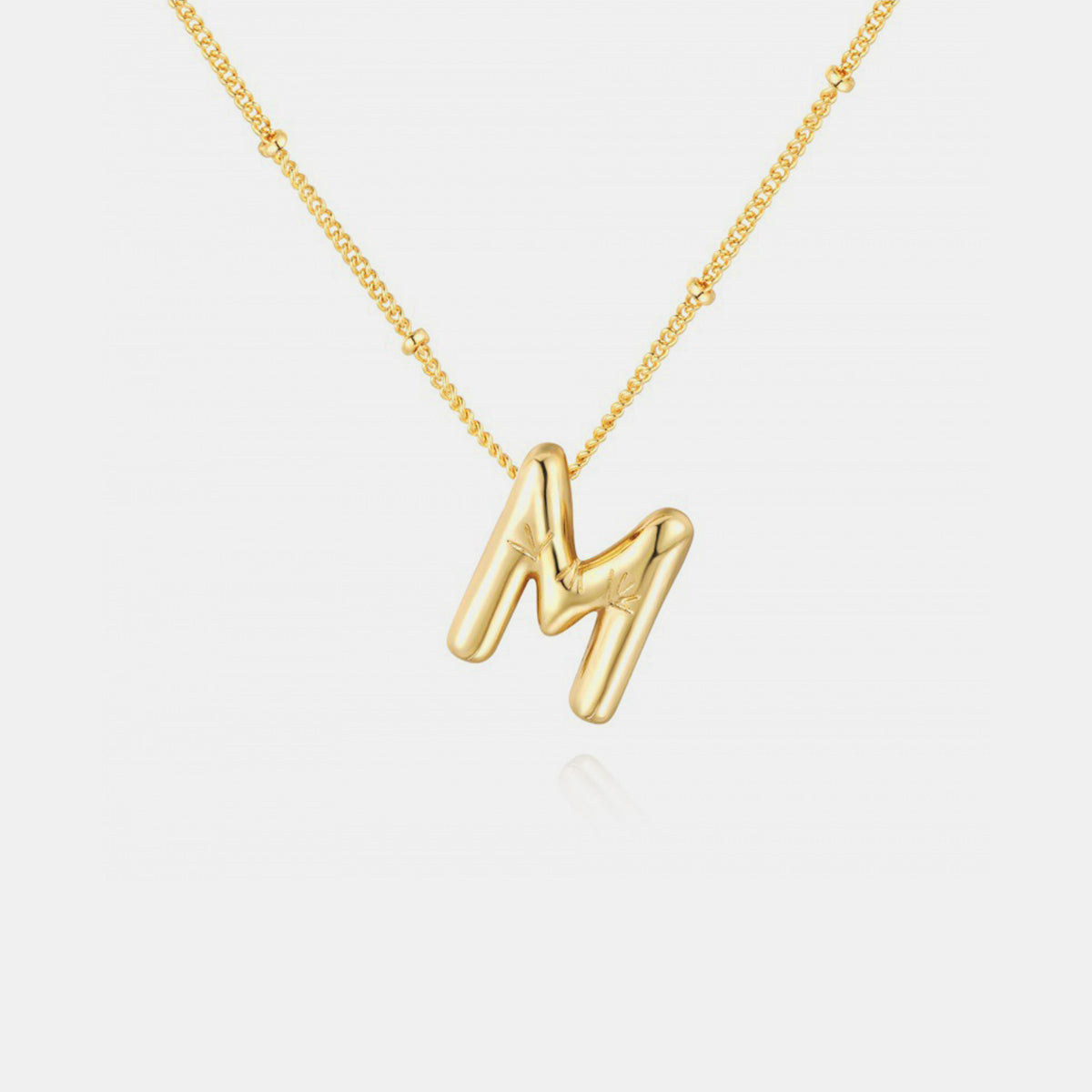 Gold-Plated Bubble Initial Necklace ( K to S )