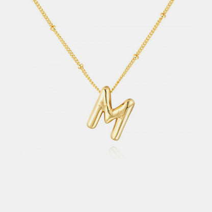 Gold-Plated Bubble Initial Necklace ( K to S )