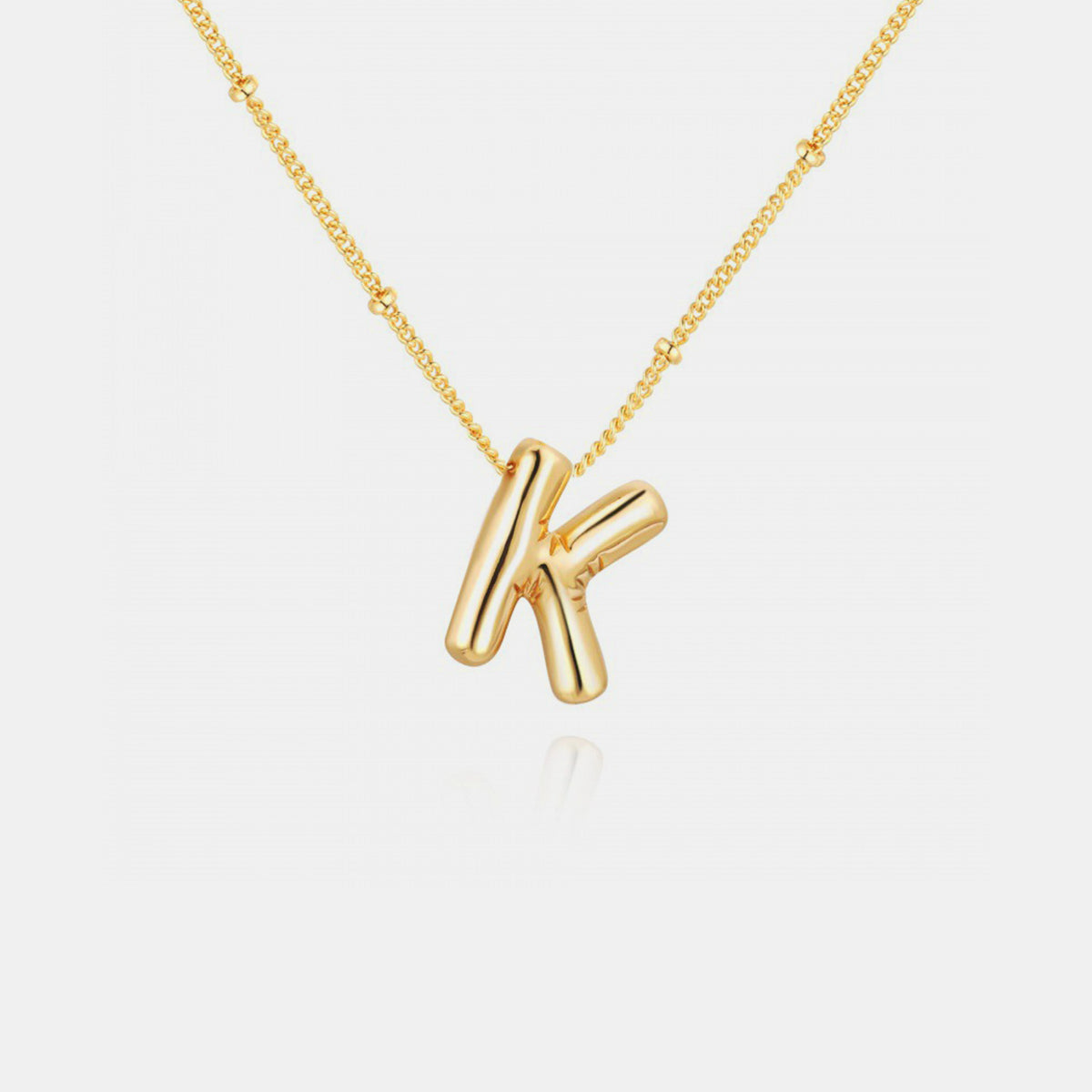 Gold-Plated Bubble Initial Necklace ( K to S )