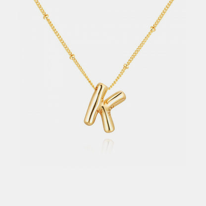 Gold-Plated Bubble Initial Necklace ( K to S )