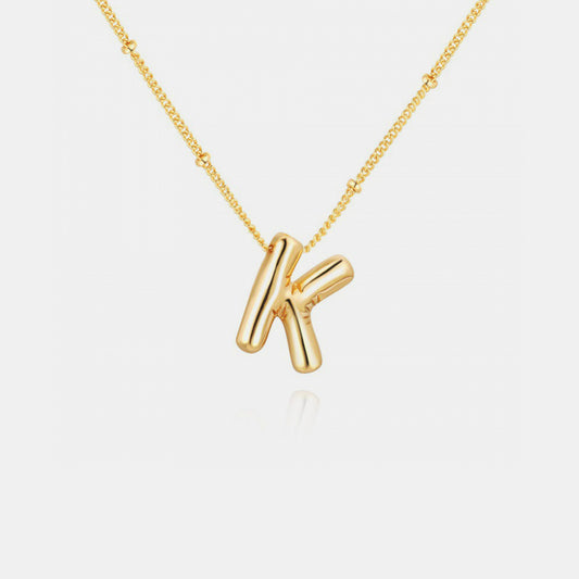 Gold-Plated Bubble Initial Necklace ( K to S )