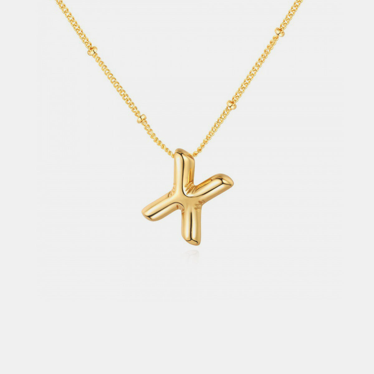 Gold-Plated Bubble Initial Necklace ( T to Z )