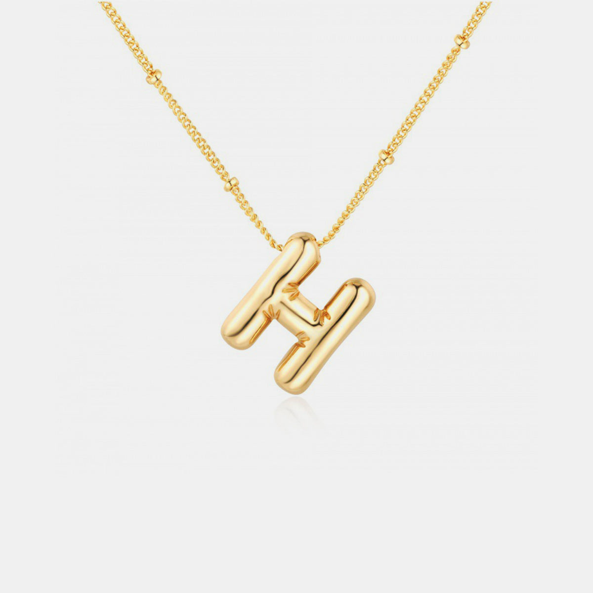 Gold-Plated Bubble Initial Necklace ( A to J )