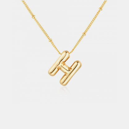 Gold-Plated Bubble Initial Necklace ( A to J )