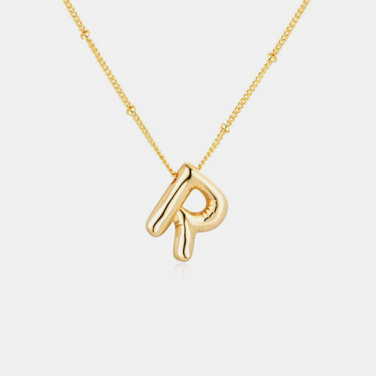 Gold-Plated Bubble Initial Necklace ( K to S )