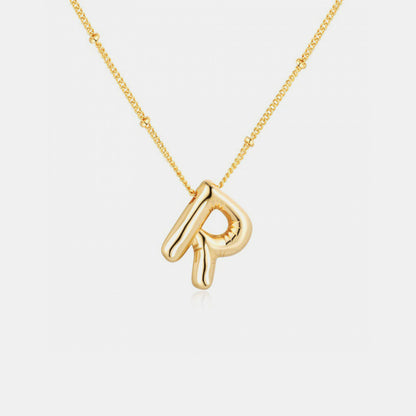 Gold-Plated Bubble Initial Necklace ( K to S )