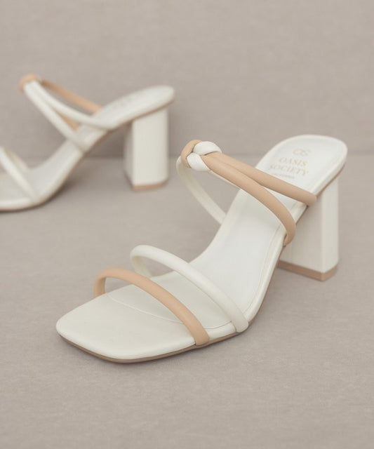 Two Tone Strap Heel