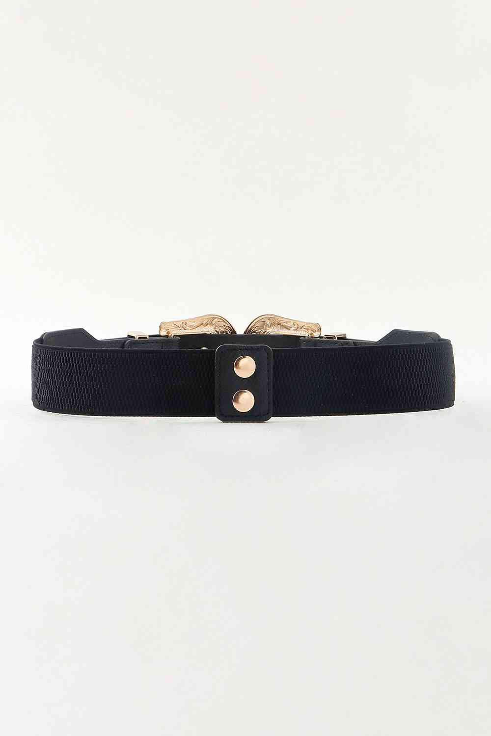 Symmetrical Buckle Faux Leather Belt