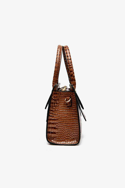 Textured Faux Leather Handbag